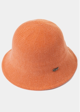 Orange Knitted Bucket Style Hat 2