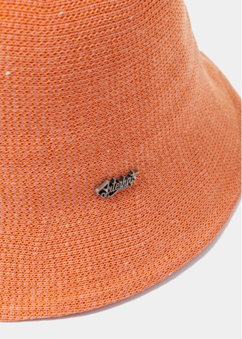 Orange Knitted Bucket Style Hat 2