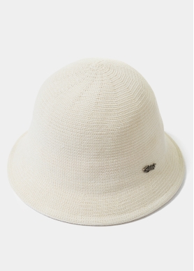 Ecru Knitted Bucket Style Hat 2