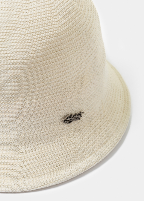 Ecru Knitted Bucket Style Hat 2