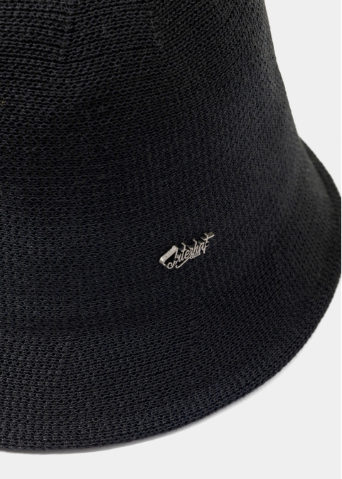 Black Knitted Bucket Style Hat 2