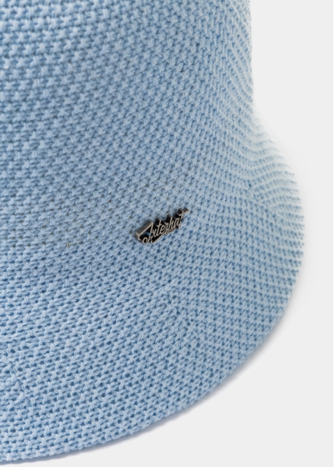 Light Blue Knitted Bucket Style Hat