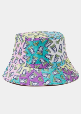 Double-Faced Bucket Hat Tequila Pattern & Pink