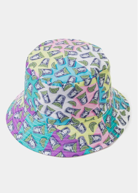 Double-Faced Bucket Hat Tequila Pattern & Pink