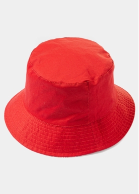 Double-Faced Bucket Hat Tiles Pattern & Red