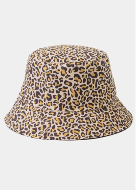Double-Faced Bucket Hat Leopard Pattern & Black
