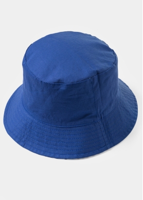 Double-Faced Bucket Hat Squares Pattern & Blue