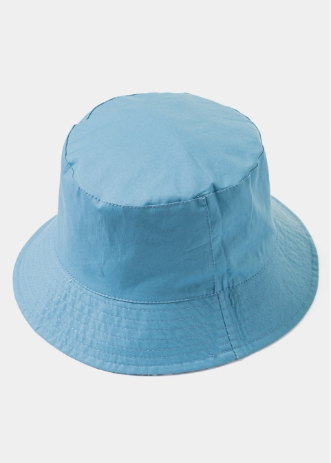 Double-Faced Bucket Hat Blue Tiger Pattern & Blue