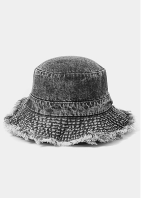 Black Washed Jean Bucket Hat 