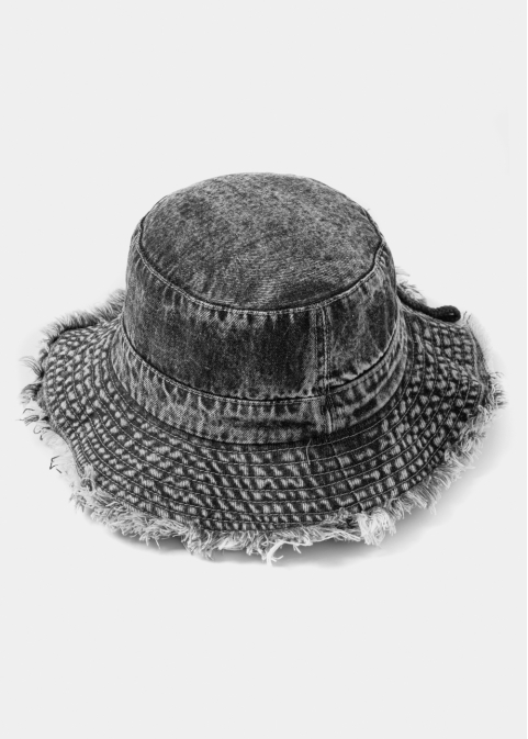 Black Washed Jean Bucket Hat 