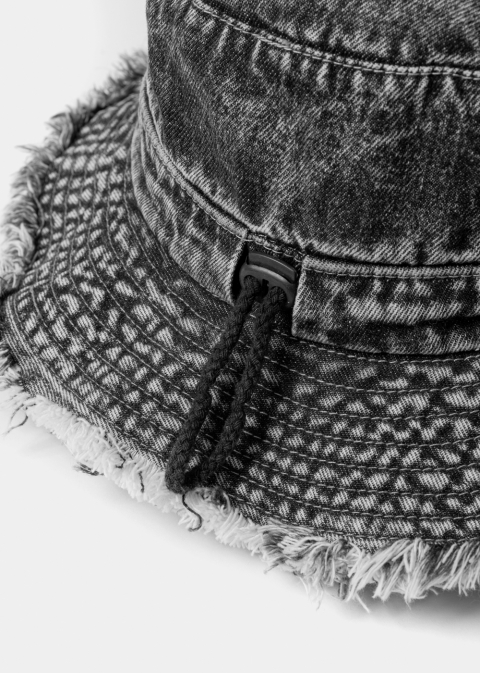 Black Washed Jean Bucket Hat 