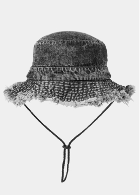 Black Washed Jean Bucket Hat 