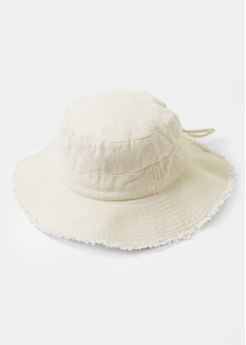 Ecru Cotton Bucket Hat
