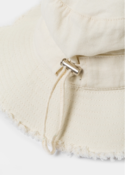 Ecru Cotton Bucket Hat