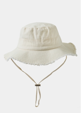 Ecru Cotton Bucket Hat