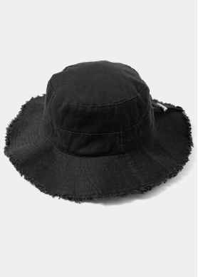 Black Cotton Bucket Hat