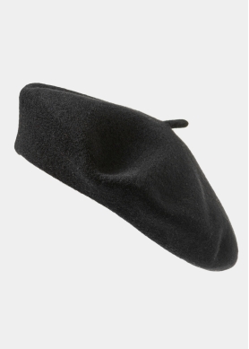 Black Wool Beret Hat