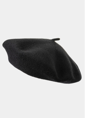 Black Wool Beret Hat