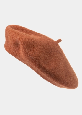 Brown Wool Beret Hat