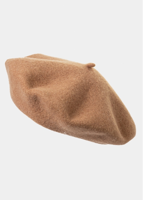 Camel Wool Beret Hat