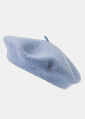 Light Blue Wool Beret Hat