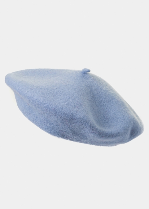 Light Blue Wool Beret Hat