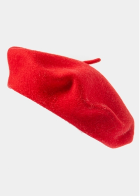 Red Wool Beret Hat