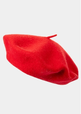 Red Wool Beret Hat