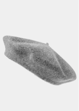 Grey Wool Beret Hat