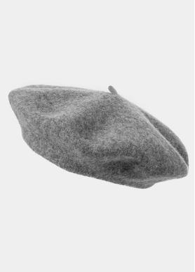Grey Wool Beret Hat