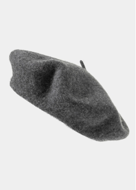 Charcoal Wool Beret Hat