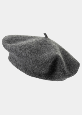Charcoal Wool Beret Hat