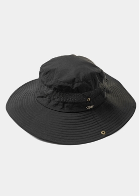 Black Active Bucket Hat w/ See-through Detail