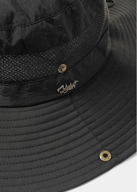 Black Active Bucket Hat w/ See-through Detail