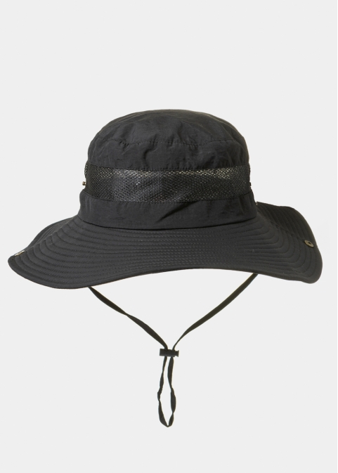 Black Active Bucket Hat w/ See-through Detail