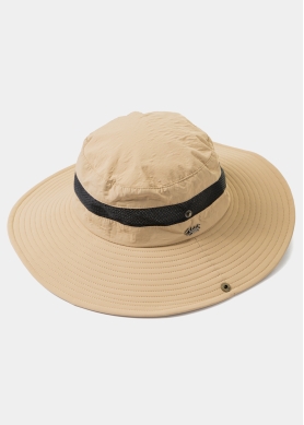 Beige Active Bucket Hat w/ See-through Detail