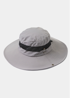 Grey Active Bucket Hat w/ See-through Detail