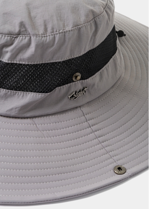 Grey Active Bucket Hat w/ See-through Detail