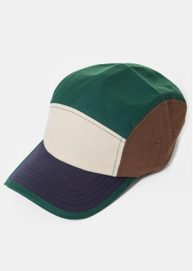 Multicolor Cotton Camper Cap - Green