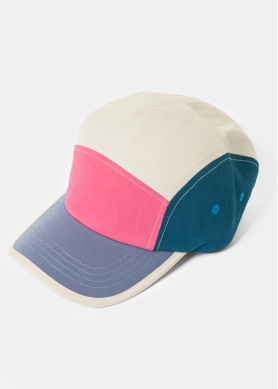Multicolor Cotton Camper Cap - Pink 