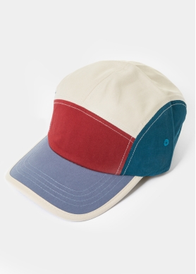 Multicolor Cotton Camper Cap - Red