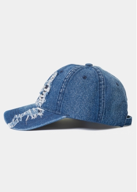 Ripped Jean Cap - Navy Blue
