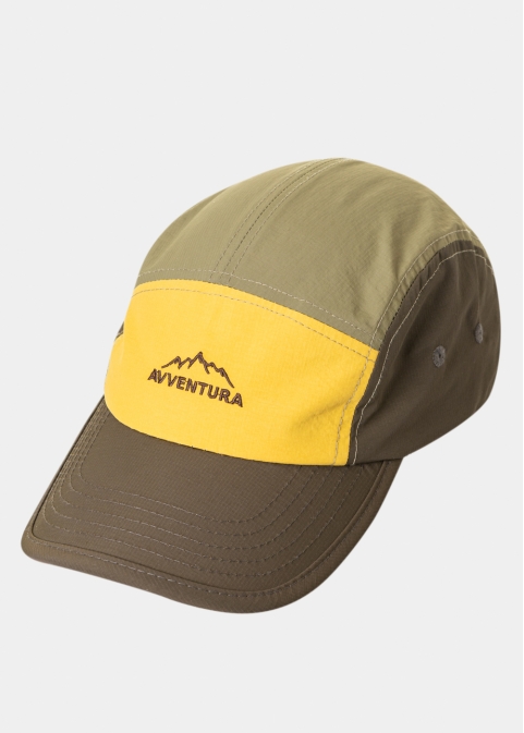 Tricolor Camper Cap in Brown, Yellow & Khaki