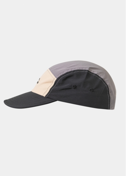 Tricolor Camper Cap in Black, Ecru & Grey