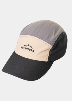 Tricolor Camper Cap in Black, Ecru & Grey