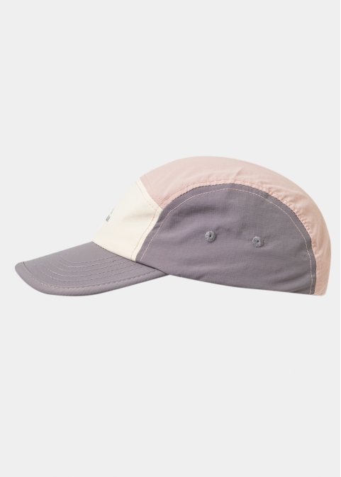 Tricolor Camper Cap in Grey, Ecru & Pink