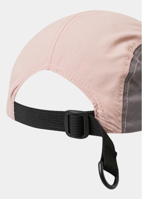 Tricolor Camper Cap in Grey, Ecru & Pink