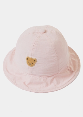 Pink Kids Bucket Hat w/ Teddy Bear