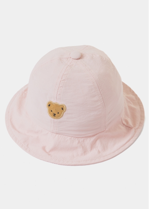 Pink Kids Bucket Hat w/ Teddy Bear