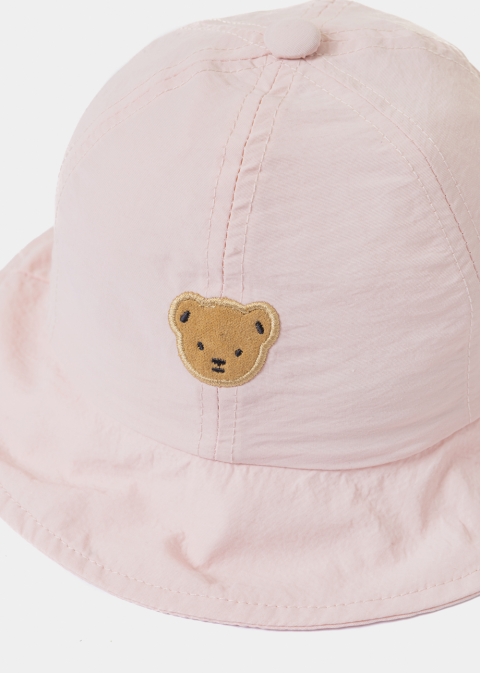 Pink Kids Bucket Hat w/ Teddy Bear
